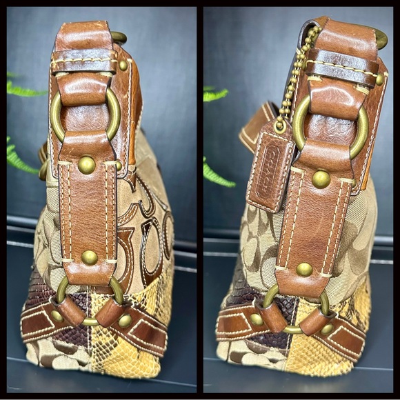 Y2K Coach Carly Leopard Patchwork Shoulder Bag 11496 - Picture 2 of 10